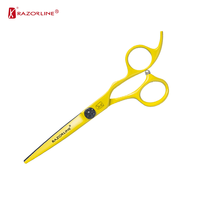 Ciseaux de barbier professionnels RK128 en acier inoxydable SUS440A, couleur personnalisée, manche ergonomique, dureté 56-58HRC, pour droitiers