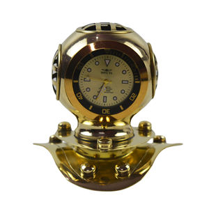 <b>Top</b> Selling Brass Divers Helmet With Compass Plain Polished Handmade Antique Design Beautiful <b>Clock</b> for Home Decoration - Product Image 5