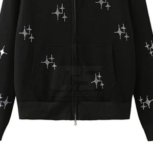 Sweat à capuche bling personnalisé en vrac avec logos de lettres en strass Vente en gros Sweat à capuche en cristal personnalisé Fabriqué au Pakistan - Product Image 5
