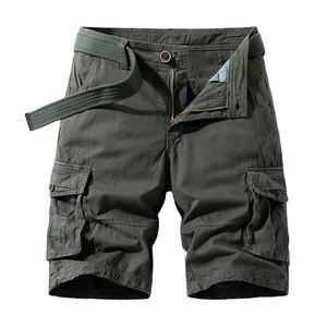 Pantalones Cortos de Verano para Hombre, Estilo Cargo con Botones, Diseño Moderno, Cómodos, de Algodón, Rectos, para Actividades al Aire Libre - Product Image 2