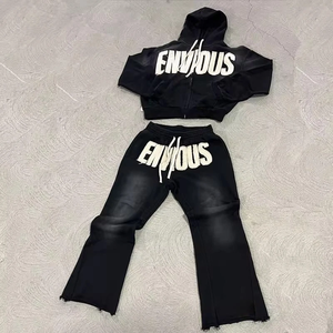 Survêtements personnalisés pour adultes en coton polaire de haute qualité Costume lourd Vêtements de rue écologiques Survêtement vintage - Product Image 2