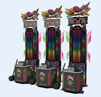 Machine d'arcade Hammer : Jeu de force à marteau époustouflant avec testeur de force LED, machine de jeu à monnayeur Superfun en métal, version anglaise