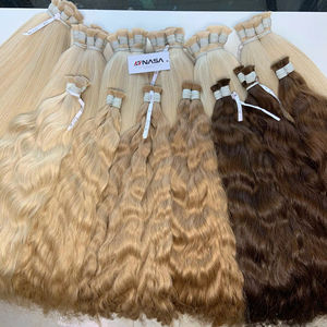 Extensiones de Cabello al Por Mayor de Alta Calidad, 100g, 28 Pulgadas, Cabello Humano Virgen, Color Marrón, Ondulado Natural - Product Image 1