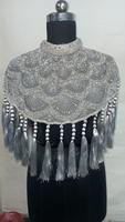 Ornements faits main sur mesure, détails raffinés, design géométrique vintage, légers, anti-plis, perlés et pailletés