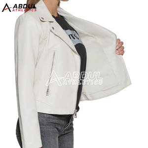 Chaqueta de Cuero para Mujer con Cuello Alto y Color Sólido, Diseño y Talla Personalizados - Product Image 3