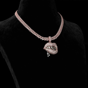 Collar con Colgante de Labios con Diamantes Iced Out, Estilo Hip Hop, Joyería Personalizada, Regalo para Hombres y Mujeres, para Fiestas - Product Image 3
