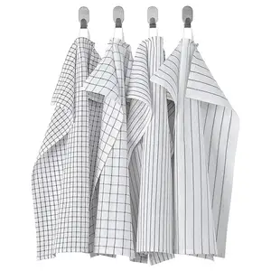 Wholesale Custom Design Top Quality Kitchen Towels, White/Dark Grey 45 x 60 cm Manufacturer & Supplier In Pakistan