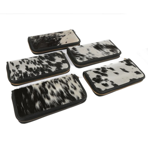 Portefeuille pour femme en cuir de vachette véritable, design personnalisé par le fabricant, fermeture éclair, emplacements pour cartes, porte-monnaie, classique, durable, multifonction - Product Image 2