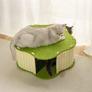 Tahan lama rumah kucing terintegrasi bermain & tidur terowongan bersembunyi lubang pola Solid stok tersedia grosir bahan merasa sarang kucing - Product Image 3