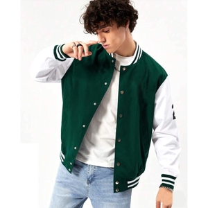 Veste de course pour sports de plein air Meilleur style couvert avec bouton Dernière conception Les hommes portent une veste universitaire de baseball - Product Image 1