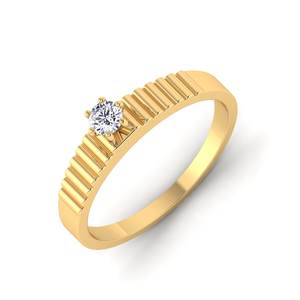 Anillo de eternidad de diamante de corte redondo solitario chapado en oro hecho a mano, anillo de regalo de aniversario de compromiso de boda para mujer para esposas - Product Image 3