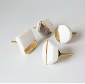 Perilla de Cajón de Mármol de Color Blanco y Gris, Herraje Decorativo para Muebles de Gabinete, Diseño Elegante, Moderno y Limpio, Venta al por Mayor - Product Image 2