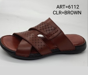 Comfortable Genuine Leather Men's Slip-<b>On</b> Shoes Summer <b>Slides</b> <b>Sandals</b> & Slippers with Rubber Sole for Men Wholesale Price - Product Image 2
