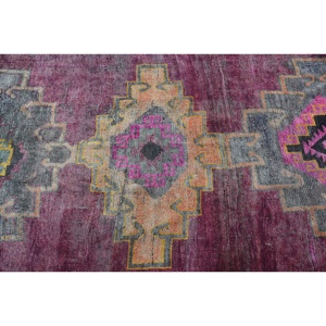 Tapis Vintage en Laine Patchwork Rouge et Gris, Tissage Plat Turc de 4.2X9 pieds, Tapis de Salon avec Support en Latex pour Décorations - Product Image 5