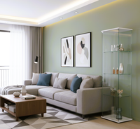 Vitrine moderne en verre trempé LED TMG-G130 pour voitures miniatures, mobilier de maison, salon, salle à manger, bar, entrée, atelier, hôtel, villa