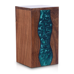 โกศเผาศพด้วยเรซินสีเขียวมรกตทำด้วยมือสำหรับมนุษย์และขี้เถ้า - Product Image 6