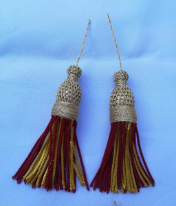 Hamza Badges OEM Custom High Quality Gold Bullion Tassels Wholesale Religious Eco-friendly Metallic Tassel Apparel Handmade - Product Image 1