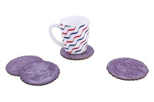 Dessous de verre en résine classiques faits à la main fleurs sèches et pressées Design mignon tapis de tasse de bureau ensemble pour la décoration intérieure et les boissons - Product Image 4
