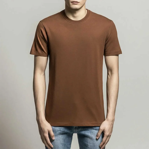 Camisetas de Verano para Hombre, Color Sólido, 100% Algodón, Transpirables, Estilo Urbano, Manga Corta, Corte Regular, MOQ Bajo, Novedad 2026 - Product Image 1