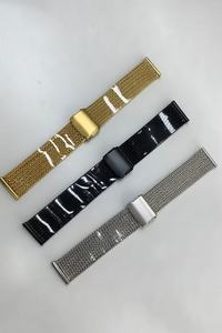 Correa de malla milanesa elegante y lujosa de 1.7 mm de grosor, diseño de espiga de trigo, en oro, negro y plata, de acero inoxidable para iWatch S9 y Huawei Watch - Product Image 4