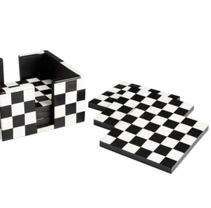 Juego de posavasos de té de lujo con soporte, logotipo de tamaño personalizado, incrustaciones de madreperla con incrustaciones de hueso cuadrado redondo de la India - Product Image 3