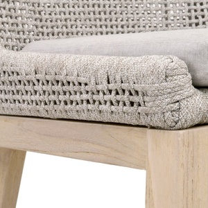 Modern Light Grey Rattan Bar <b>Stool</b> With Wooden Frame And Cushion Seat For <b>Outdoor</b> Garden Use - Product Image 5