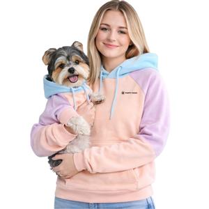 Ensemble assorti en molleton style « Cotton Candy » pour chiens et propriétaires : sweat à capuche élégant, confortable et douillet pour animaux et humains - Product Image 1