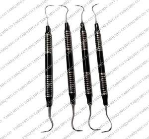 Escaladores dentales de alta calidad, sondas, herramientas Explorer Instrumentos de limpieza de dientes de acero inoxidable para uso profesional Oro y negro - Product Image 6
