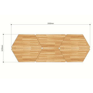 Modern Set of 6 Trapezoidal Plywood <b>Tables</b> with Lego-Style Iron Legs HBLG008 - Product Image 6