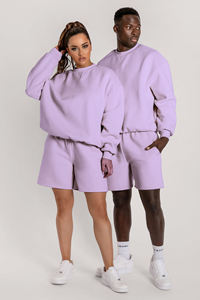 Suit de survêtement vierge personnalisé Survêtement uni unisexe Survêtement personnalisé avec logo Tenues d'été Ensemble short 2 pièces pour hommes - Product Image 2