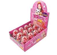Yum'z Bites Bonbons durs coréens lumineux à LED en forme de personnage, boîte rose en forme de dessin animé, 10g, saveur fruitée, durée de conservation de 24 mois