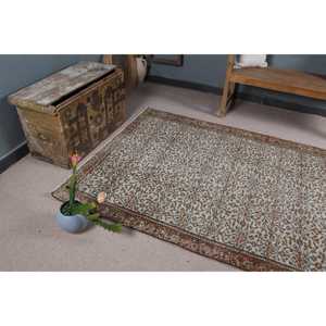 Alfombra de 4.7x8.2 pies, Alfombra Turca Vintage, Alfombra Marrón de Lana Marroquí - Product Image 5