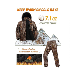 Tenue de chasse légère en camouflage à feuilles 3D avec veste et pantalon respirants - Product Image 3