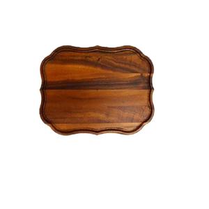 Plateau de service en bois d'acacia de qualité supérieure en forme de fleur pour apéritif et vaisselle décorative de fruits - Product Image 2