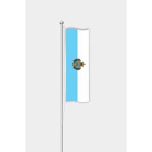 Drapeau vertical personnalisé de San Marino 3x5 pieds pour extérieur, impression numérique sur polyester et mât de drapeau en aluminium soyeux - Product Image 1