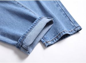 Vente en gros de pantalons streetwear en denim de coton de haute qualité pantalon en jean coupe droite délavé effet moustache pantalon en jean pour hommes - Product Image 4
