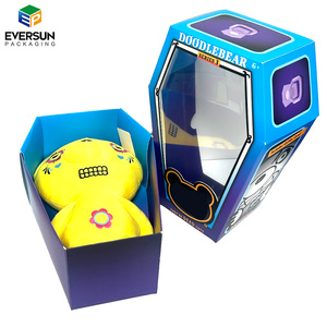 Cao cấp tùy chỉnh in thân thiện với môi các tông quan tài Hộp rõ ràng cửa sổ bao bì hình độc đáo cho đồ chơi sang trọng búp bê sưu tập - Product Image 3