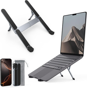 Soporte Elevador para Portátil, Soporte para Tablet, 6 Ángulos Ajustables, Aluminio Ergonómico, Plegable, Portátil, para Escritorio, para Dispositivos de 9.7-16'' - Product Image 1