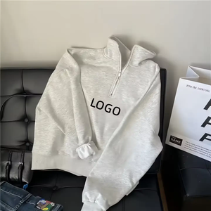 Sudadera Holgada Extra Grande con Media Cremallera y Bordado Personalizado para Mujer, Sudadera con Capucha de Alta Calidad para Mujer - Product Image 5