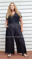 Pantalones estampados de pierna ancha para tallas grandes, fáciles de caminar y aspecto elegante, Pantalones de mujer con curvas de tela suave para mujer