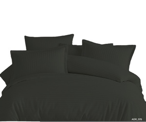 Drap plat Reine d'Andorre 900TC Microfibre Satin Écologique 360 Sangle Élastique Motif Rayures Couleurs unies - Product Image 1