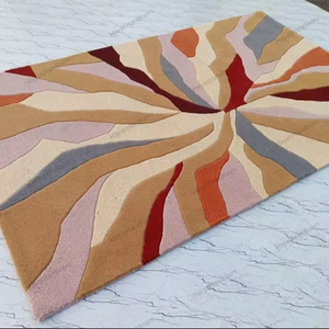 Alfombra con mechones afganos de diseño moderno, 100% lana fina, precio al por mayor, alfombra Floral con mechones a mano, Material de algodón de alta calidad - Product Image 1