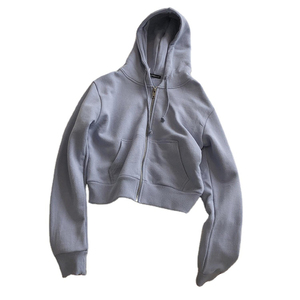 Sudadera Corta con Cremallera para Mujer, Talla Grande, Logotipo Estampado, Informal, de Algodón, Bloques de Color, Temporada de Invierno, Logotipo Frontal - Product Image 3