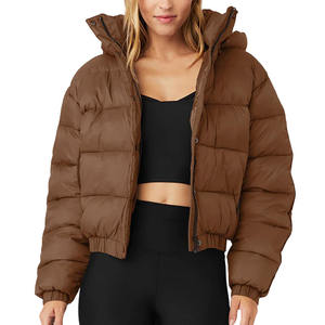 Manteaux chauds bouffants vestes automne hiver décontracté Trench Bomber manteau doudoune pour dames femmes couleur unie veste extérieure - Product Image 6