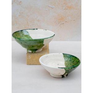Tazón de Cerámica Artesanal Marroquí Tamegroute con Esmalte Verde, Artesanía Bereber Vintage, Decoración para el Hogar, Regalo - Product Image 1