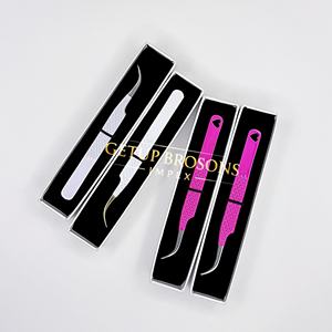 Meilleure pince à épiler de précision pour cils GETUP BROSONS IMPEX GBI-EET - Rose vif/blanc - Acier inoxydable avec revêtement en poudre - Pointe lisse - Product Image 6