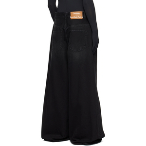 กางเกงยีนส์ขาบานสำหรับผู้ชายผ้าเดนิมผ้าฝ้าย100% หลวมติดกระดุมทรงหลวมใส่เล่นแนวสตรีทคุณภาพสูง - Product Image 4