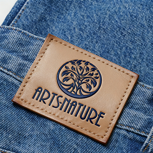 Custom PU Leather Patches <strong>Label</strong> for Clothing <strong>Jeans</strong> Manufacturer - Product Image 5