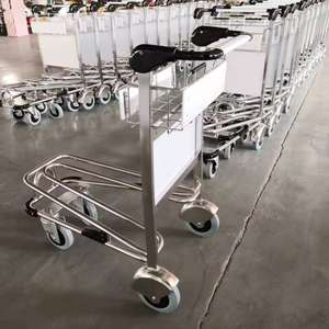 Stainless Steel Airport <b>Luggage</b> <b>Trolley</b> Cart Passenger Baggage Airport <b>Trolley</b> with 4 Wheel and Brake - Product Image 5