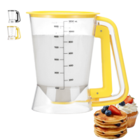 Distributeur de pâte à crêpes 5 tasses, verseur de pâte pour faire des crêpes, des crêpes, des muffins, des cupcakes, poignée ergonomique avec buse anti-éclaboussures